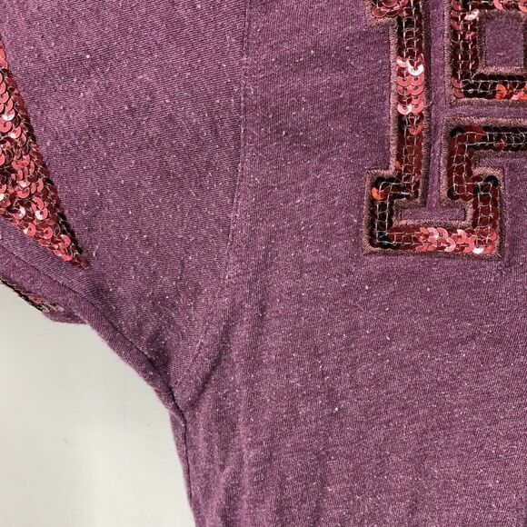 Victorias Secret PINK 3/4 Sleeve Logo Sequin Top - Picture 5 of 7